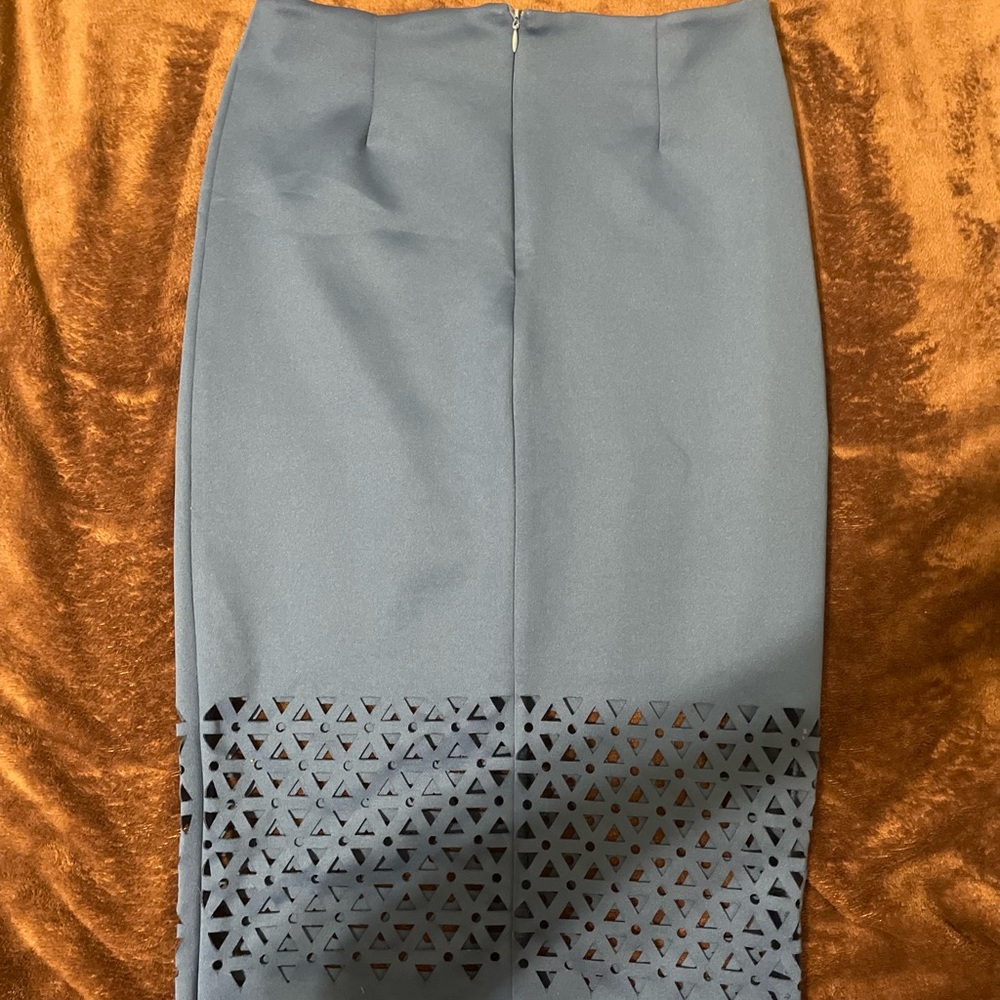 Royal blue pencil skirt.